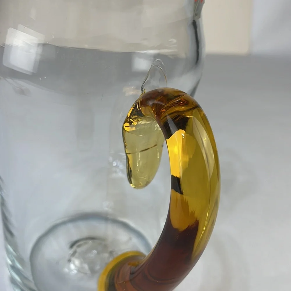 Vintage Blenko Handmade Blown Glass Pitcher - Picture 9 of 16